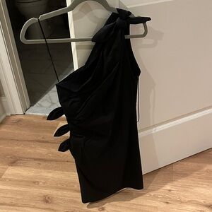 Zara Black Dress with Bow Accent